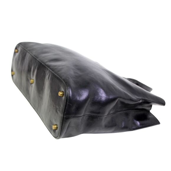 Monsac SMOOTH BLACK REAL LEATHER CLASSIC BUSINESS SATCHEL TOTE BAG HANDBAG PURSE - Picture 8 of 15